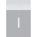 Lampa wisząca LAGOS 1 biały wisząca biała tuba na kwadratowej podsufitce elegancka stylowa - 2