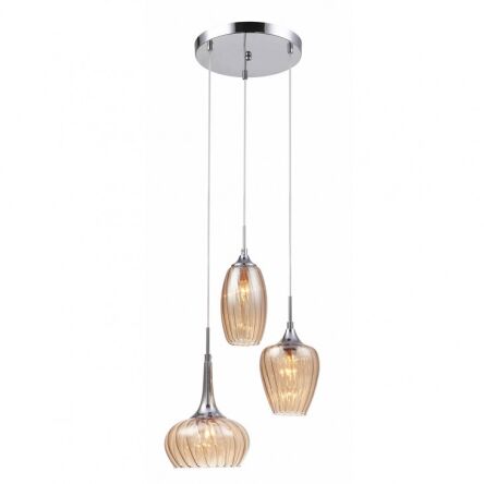 Lampa wisząca  Marano MDM2289/3B Italux  styl nowoczesny lampa ma kolor chromu klosze ze szkła podsufitkna na kole