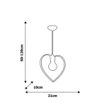 Lampa wisząca AMORE serce białe MILAGRO MLP9950  - 2