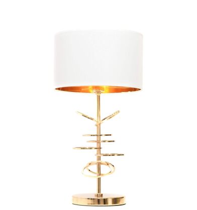 Lampa stołowa  MILARI LDT 5530 (WT-GD) Lumina Deco biało-złota