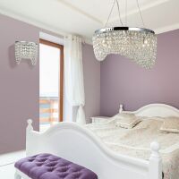 Lampa wisząca Carmen AZzardo AZ1284   z metalu oraz kryształków egipskich nietypowy kształt styl pałacowy kryształowy