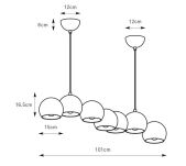 Lampa wisząca Cupolo 1L 7xE14 108860 Markslojd czarna 7xØ15cm linia - 2