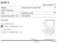 LAMPA NATYNKOWA Eloy 2 aluminium/czarny AZzardo GM4204 AL/BK  AZ1355  prostokąt natynkowy techniczny podwójny - 2