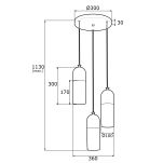 Lampa wisząca BURGOS 1466 Argon 3x E27 złota szkło - 2