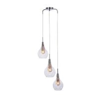 Lampa wisząca Elektra 3 AZzardo AZ1688 wykonana jest z aluminium oraz szkła w kolorze transparentnym/ złotym styl skandynawski