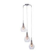 Lampa wisząca Elektra 3 AZzardo AZ1688 wykonana jest z aluminium oraz szkła w kolorze transparentnym/ złotym styl skandynawski