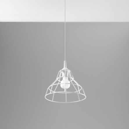 Loftowa Nowoczesna Lampa wisząca ANATA biała SL. 0145 klosz z metalu druciasty