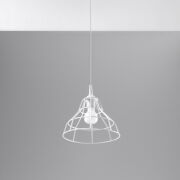 Loftowa Nowoczesna Lampa wisząca ANATA biała SL. 0145 klosz z metalu druciasty