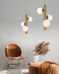 Lampa wisząca CORTEGA AZ4425 Azzardo złota rurka z kulami - 4