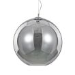 Lampa wisząca NEMO OPAR SP1 D50 Ideal Lux  094137 posiada duży  okrągły  szklany klosz w kolorze szkła dymionego - 2