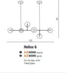 Lampa wisząca HELIOS 6 AZ4699 Azzardo nowoczesna złota - 2
