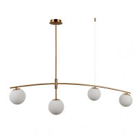 Lampa wisząca Senai PND-31322-4-HB Italux mosiądz listwa kule