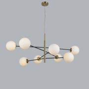 Lampa wisząca OVIEDO 8 AZ4423 Azzardo metal szkło czarno-złota G9