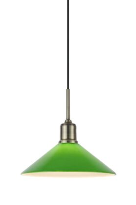 Lampa wisząca Vela 1L E27 108868 Markslojd antyczny mosiądz/zielona Ø25cm