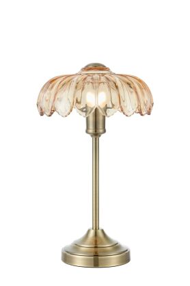 Lampa stołowa Kurage 1L E27 109180 Markslojd antyczny mosiądz/bursztyn 43cm, klosz  Ø26cm