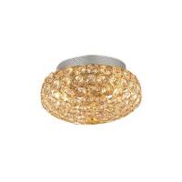 Plafon King PL3 Ideal Lux 075402   klosz składający się z metalowych pierścieni wypełnionych kryształkami kolor złoty