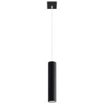 Lampa wisząca LAGOS 1 czarna wisząca tuba na kwadratowej podsufitce elegancka stylowa - 2