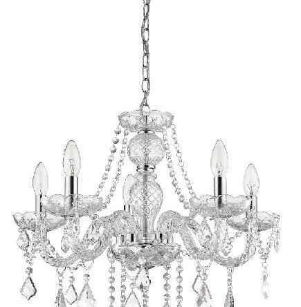 LAMPA WISZĄCA Cristallo 5 wisząca TRANSPARENTNY light prestige METAL / SZKŁO E14 / 60W