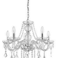 LAMPA WISZĄCA Cristallo 5 wisząca TRANSPARENTNY light prestige METAL / SZKŁO E14 / 60W