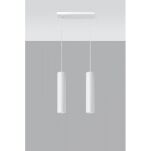 Lampa wisząca LAGOS 2 SL.0324 wiszaca w kolorze białym dwie tuby umieszczone na podsufitce w kształcie listwy idealna do jadalni - 2