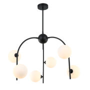 Lampa wisząca CELINE MDM-3800/6 BK+W Italux NOWOCZESNA LOFTOWA LAMPA 2 ŹRÓDEŁ ŚWIATŁA METAL / SZKŁO 