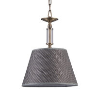Lampa wisząca ZANOBI PND-43272-1 Italux Klasyczny abażur  SZARY / ANTYCZNY BRĄZ 