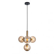 Lampa wisząca Ravena PND-2324-4B BRO+AMB Italux Nowoczesna mosiądz
