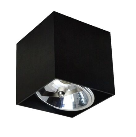 PLAFON ZUMA LINE BOX SL 1 SPOT 90432 Z ALUMINIUM W KOLORZE CZARNYM TECHNICZNA KWADRAT KOSTKA