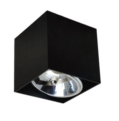 PLAFON ZUMA LINE BOX SL 1 SPOT 90432 Z ALUMINIUM W KOLORZE CZARNYM TECHNICZNA KWADRAT KOSTKA