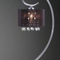 Lampa stołowa Span MTM1583/1 Italux chrom czarny abażur styl pałacowy elegancki 