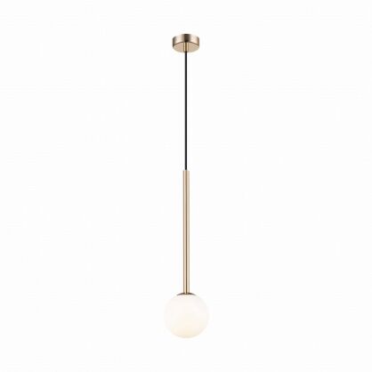 Lampa wisząca biały szklany klosz ARCTURUS kolor złoty - P0574-01F-F7AA Zuma Line