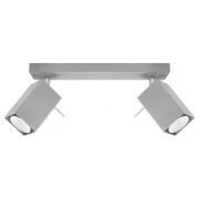 Efektowna lampa sufitowa listwa MERIDA 2 Szary SL.0456  SOLLUX LIGHTING nowoczesny klosze tuby 30 cm długości