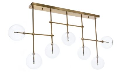 Lampa wisząca BERGAMO LDC 6026-7 (MD) Lumina Deco designerska mosiądz kule