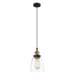 Zwis FRANCIS  MDM-2563/1 GD+CL Italux ponadczasowy RETRO CZARNO / ZŁOTY KORPUS TRANSPARENTNY KLOSZ E27 - 2