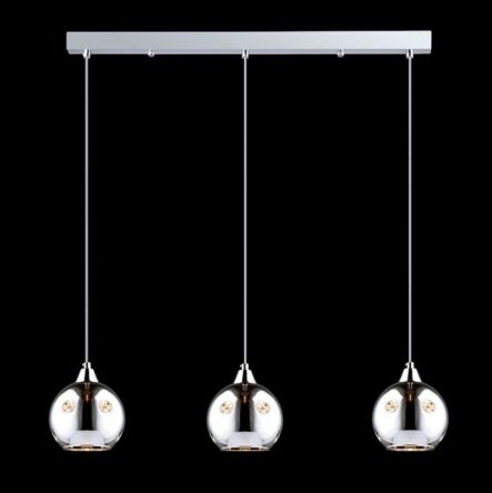 Lampa wisząca Martin MDM1671/3 Italux styl nowoczesny lampa ma kolor chromu klosze są kuliste podsufitka na listwie