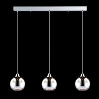 Lampa wisząca Martin MDM1671/3 Italux styl nowoczesny lampa ma kolor chromu klosze są kuliste podsufitka na listwie