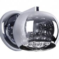 LAMPA ŚCIENNA KINKIET ZUMA LINE CRYSTAL W0076-01D KRYSZTAŁKI NOWOCZESNA NASTROJOWA SZKLANY KLOSZ 