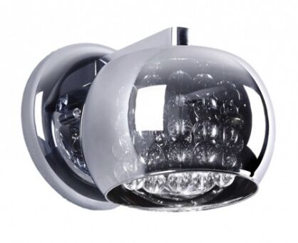 LAMPA ŚCIENNA KINKIET ZUMA LINE CRYSTAL W0076-01D KRYSZTAŁKI NOWOCZESNA NASTROJOWA SZKLANY KLOSZ 