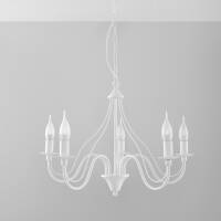 Lampa Wisząca Świece Żyrandol MINERWA 5 Biały SL.0214 styl pałacowy