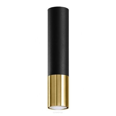 Lampa sufitowa LOOPEZ SL.0951 Sollux czarno -złota tuba GU10