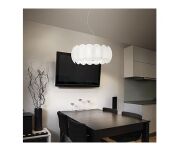 Lampa wisząca Ovalino SP5 074139 NOWOCZESNY IP20 SZKŁO Ideal Lux biała oprawa w stylu design - 2
