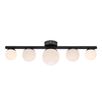 Lampa sufitowa PURO CEILING/WALL 5L BLACK/OPAL IP44 MARKSLOJD 108067 