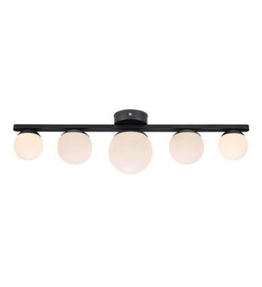 Lampa sufitowa PURO CEILING/WALL 5L BLACK/OPAL IP44 MARKSLOJD 108067 