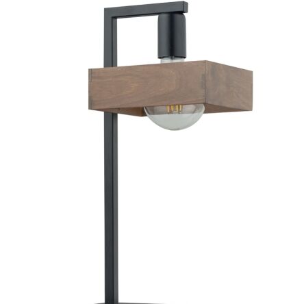 Lampa stołowa ROBIN 50251 Sigma czarna z drewnianym kloszem