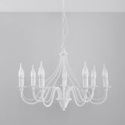 Lampa Wisząca Świece Żyrandol MINERWA 7 Biały SL.215 styl pałacowy
