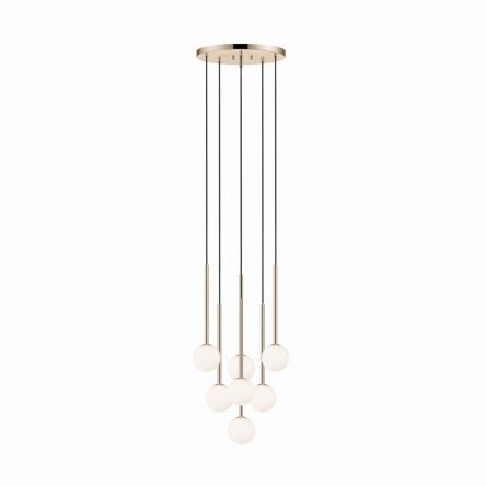 Lampa wisząca ARCTURUS ZŁOTA białe szklane zwisy 7 x G9 - P0574-07F-F7AA Zuma Line