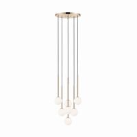 Lampa wisząca ARCTURUS ZŁOTA białe szklane zwisy 7 x G9 - P0574-07F-F7AA Zuma Line