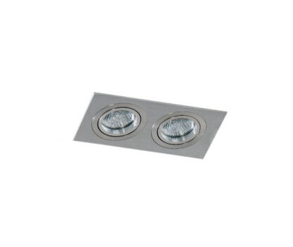 Lampa wpuszczana kwadrat nowoczesna CARO 2S  AZ2438   Azzardo podwójna srebrna