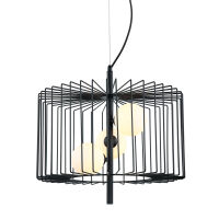 Lampa wisząca DAREN MDM-3937/3 BK Italux NIESAMOWITY DRUCIANY KLOSZ W KOLORZE CZARNYM G9 