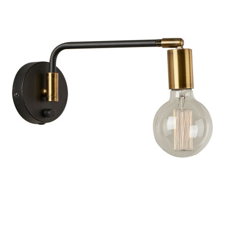 Kinkiet o czytania Italux Ivette MB-BR16164-W1-G/B lampa ścienna Italux Ivette 1x60W E27 czarny mat / szczotkowany złoty